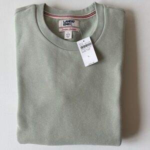 NEW Lands' End Men's Light Sage Crewneck Sweatshirt